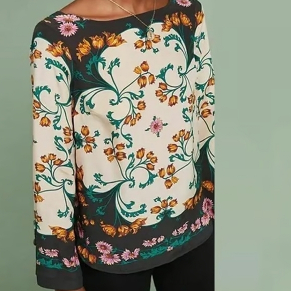 Anthropologie Tops - Maeve Silk Floral Top Size 4
